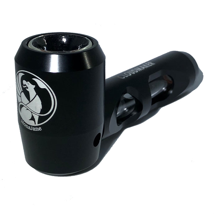 MonaJane CloudMaker - Glass & Aircraft-Grade Aluminum Steamroller Pipe (BLACK)