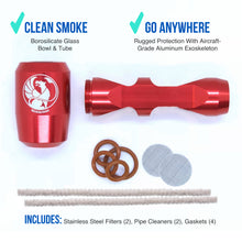 MonaJane CloudMaker - Glass & Aircraft-Grade Aluminum Steamroller Pipe (RED)