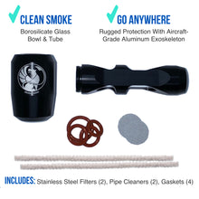 MonaJane CloudMaker - Glass & Aircraft-Grade Aluminum Steamroller Pipe (BLACK)